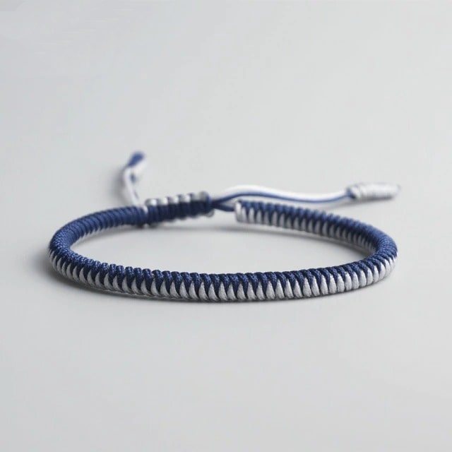Bracelet macramé 2 couleurs bleu