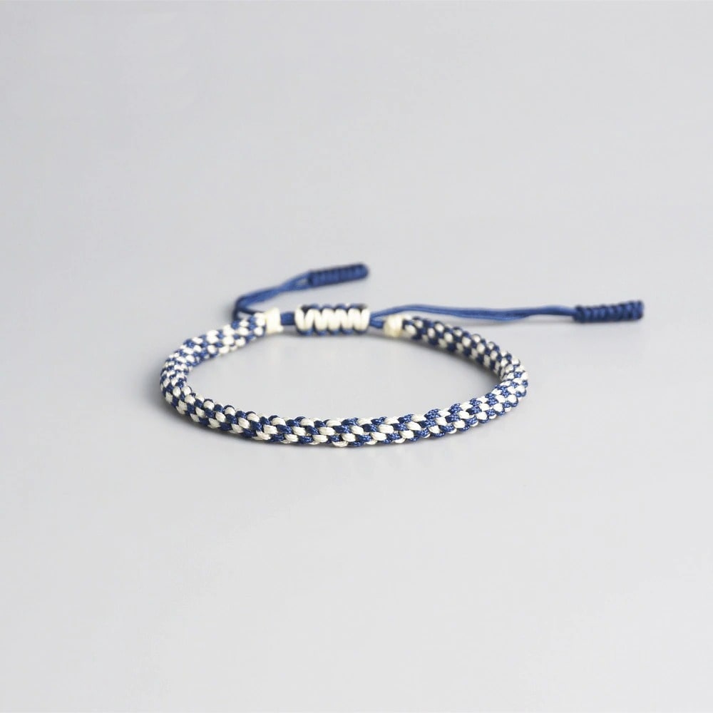 Bracelet tressé macramé bleu