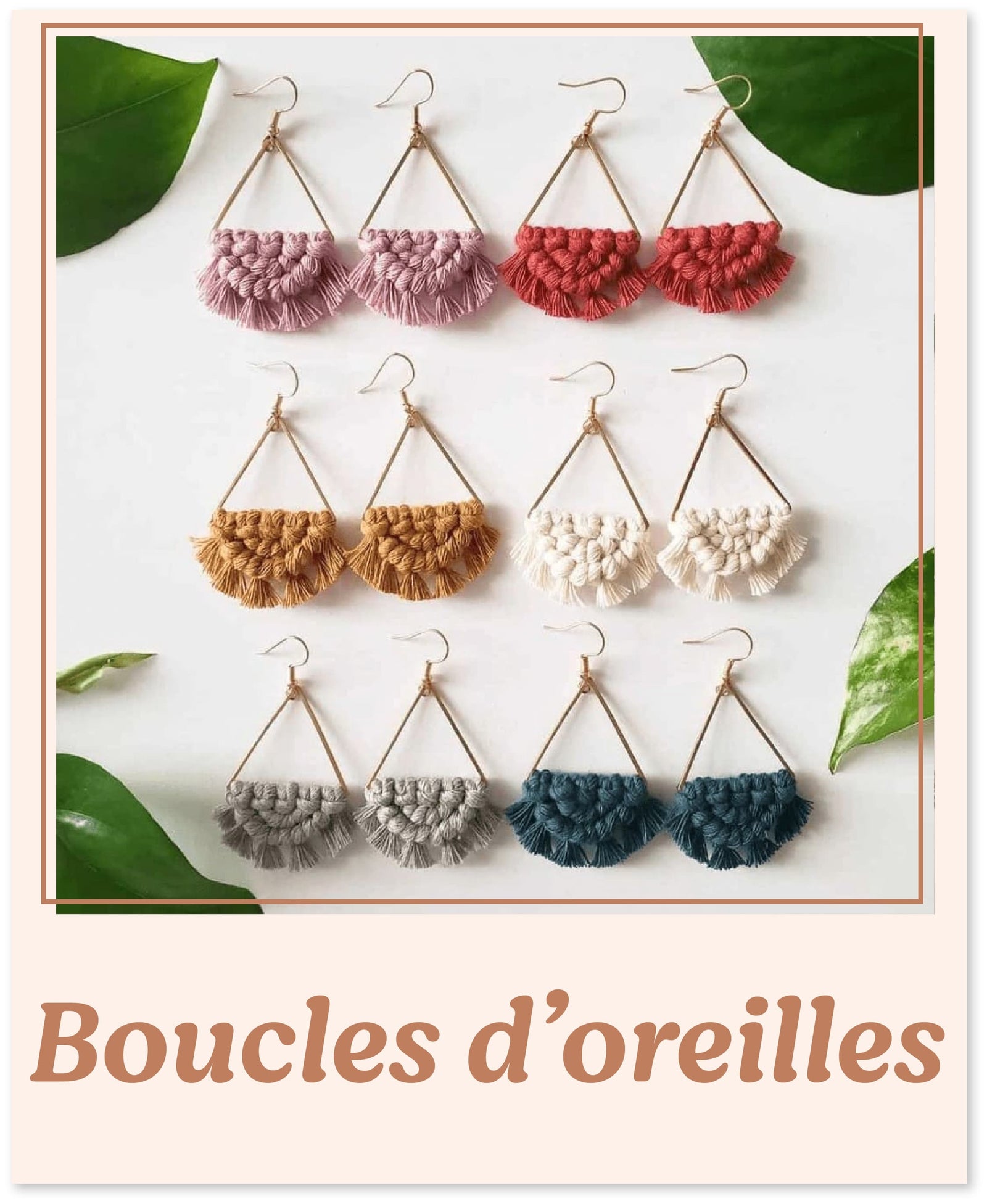 Boucles d'oreilles macramé