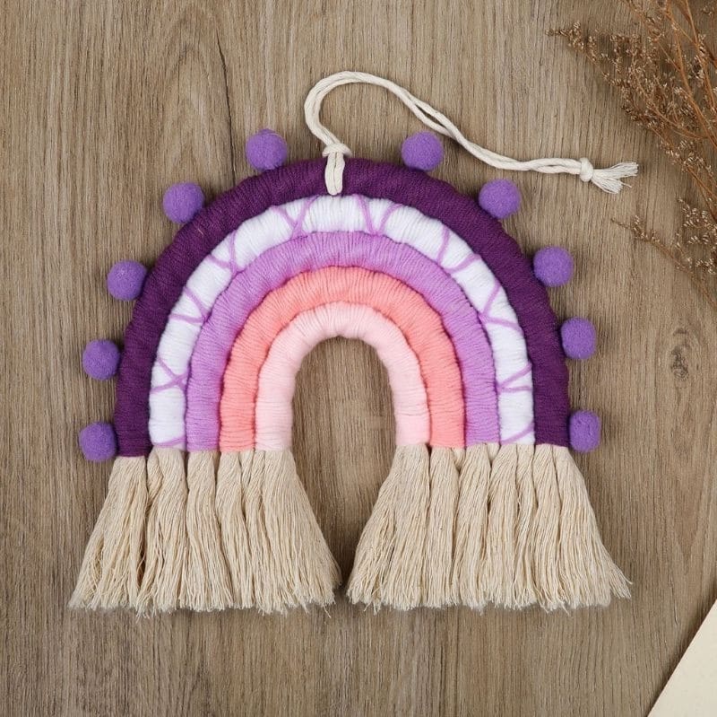 Arc en ciel bébé macramé