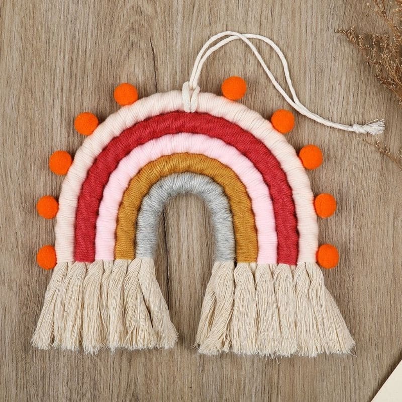 Arc en ciel bébé macramé