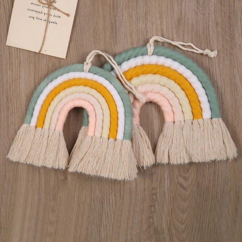 Arc en ciel coton macramé