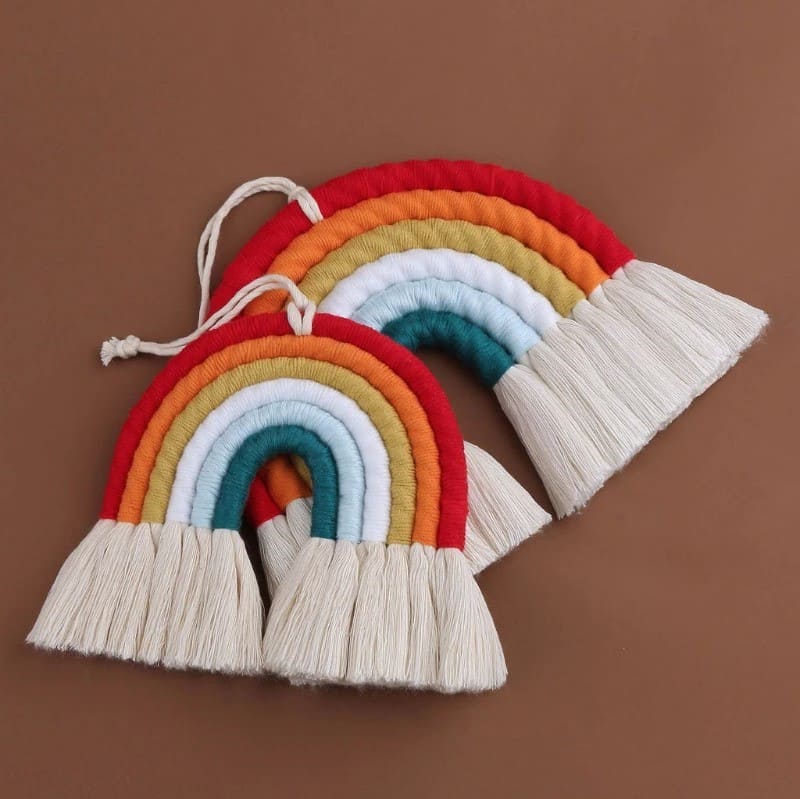 Arc en ciel coton macramé