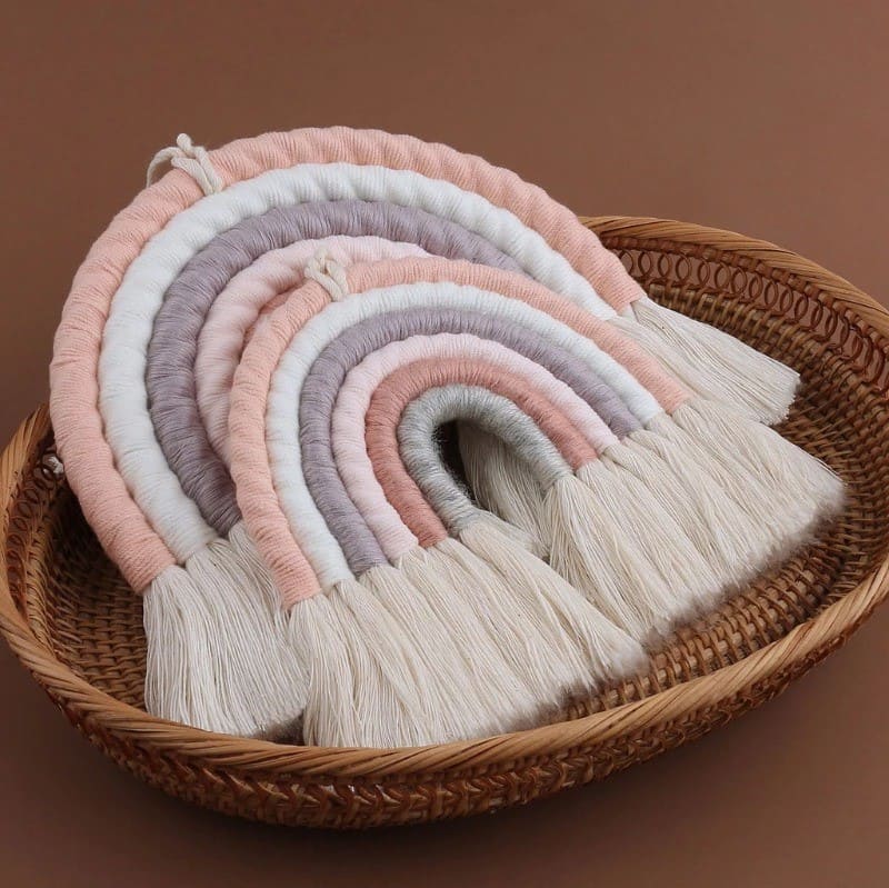 Arc en ciel coton macramé