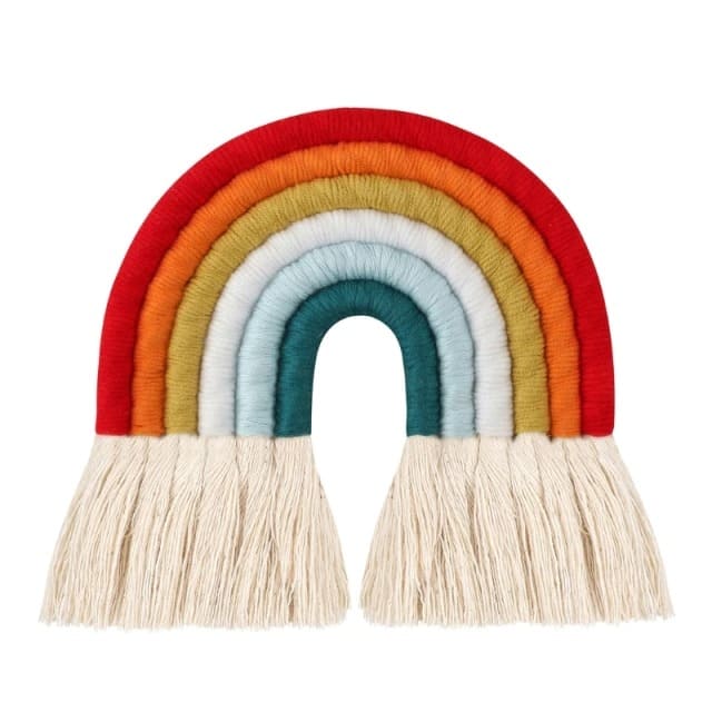 Arc en ciel coton macramé