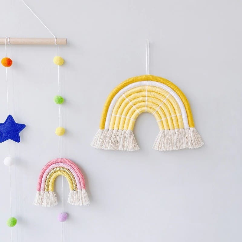 Arc en ciel macramé jaune
