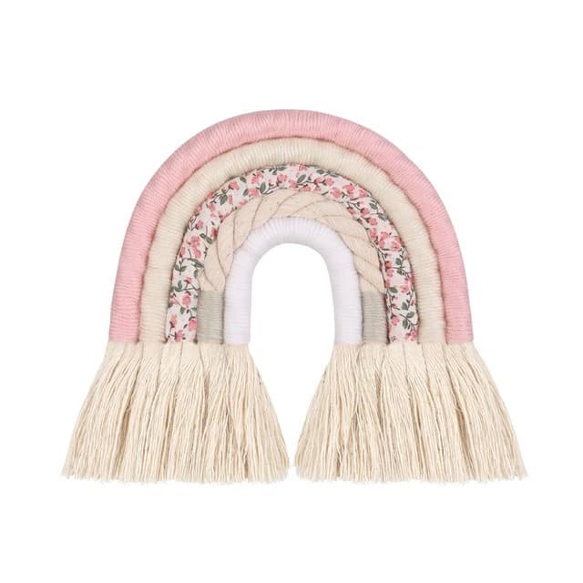 Arc en ciel mural tissu macramé
