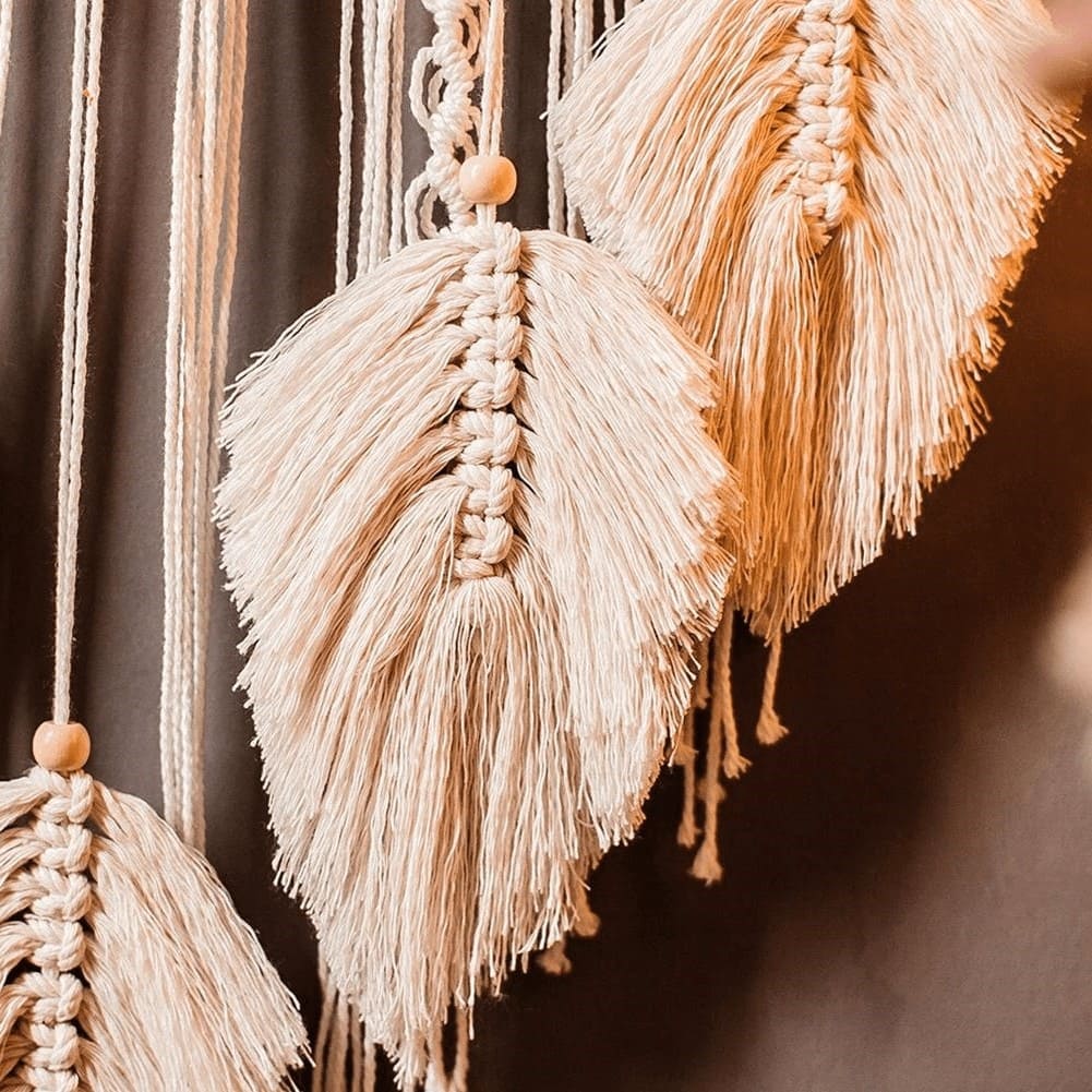 Attrape reve plume macrame