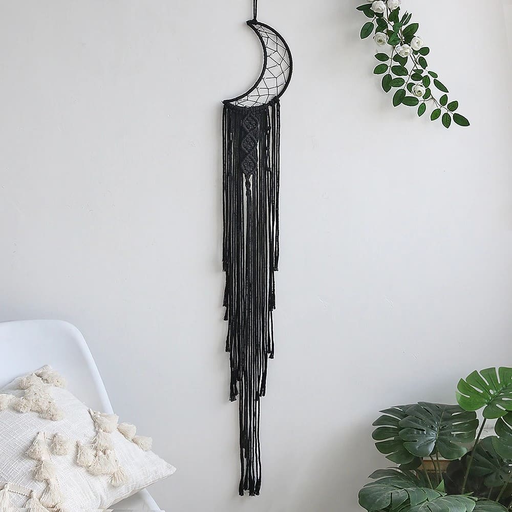 Attrape reve noir macramé