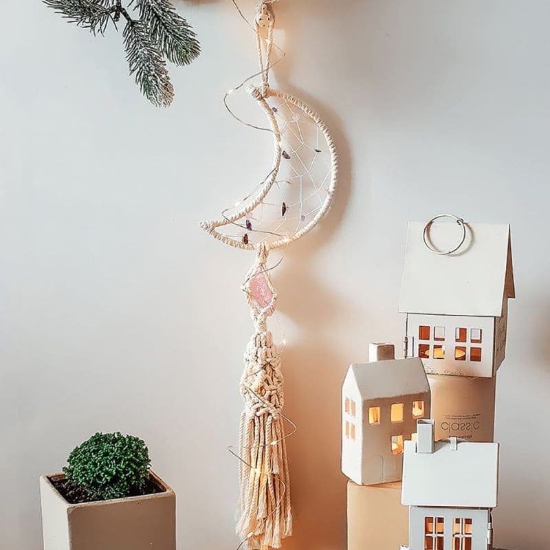 Attrape rêve pierre macramé