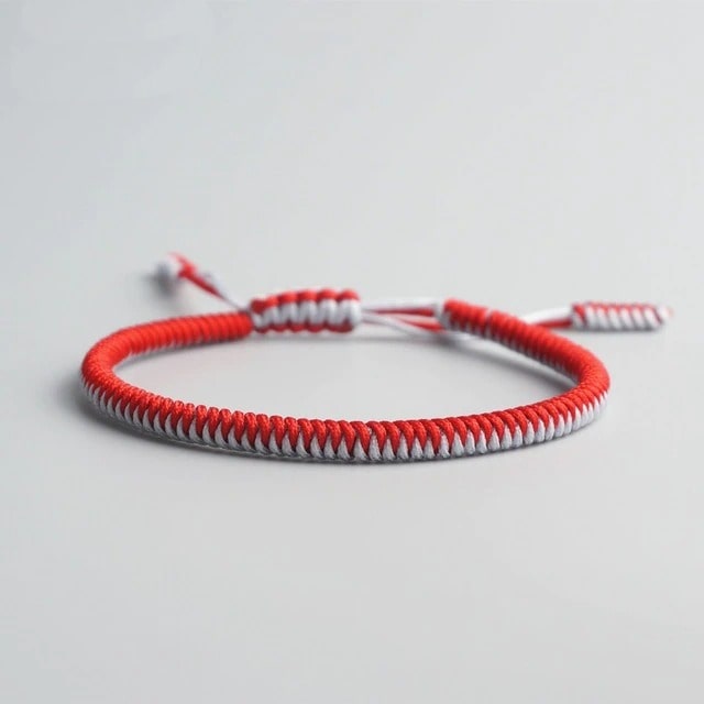 Bracelet macramé 2 couleurs rouge