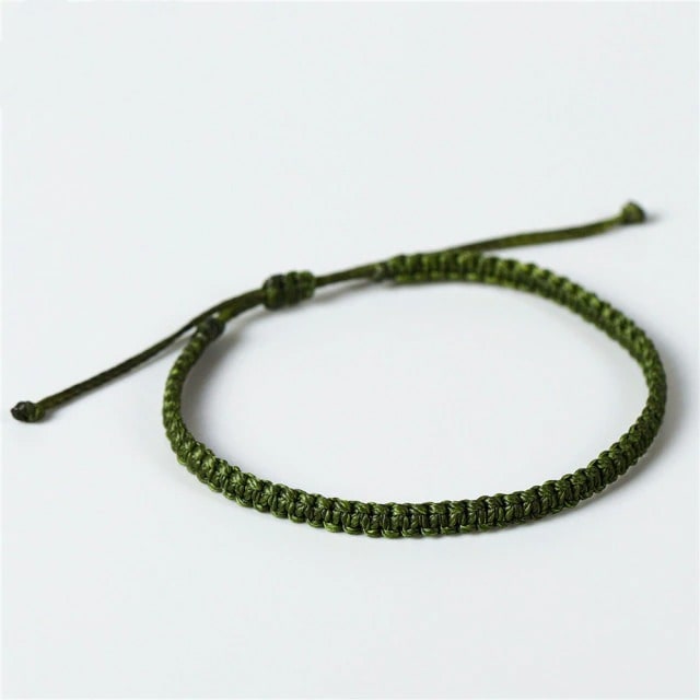 Bracelet macramé couleur kaki