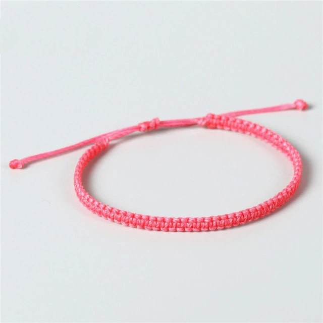 Bracelet macramé couleur rose
