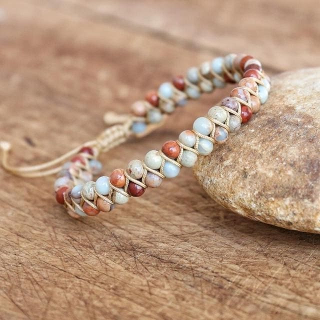 Bracelet macramé avec perles