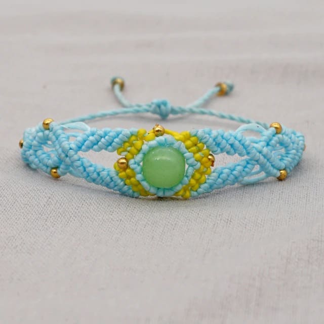 Bracelet macramé avec pierre