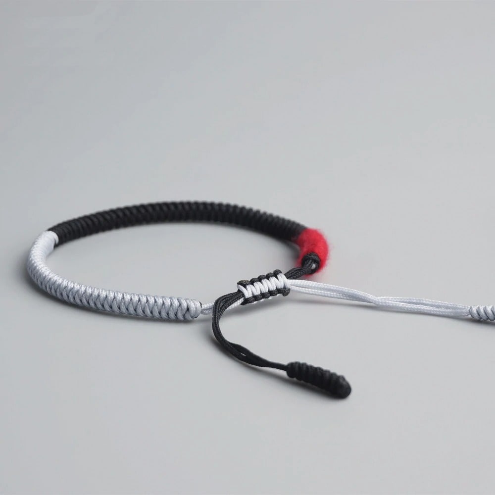 Bracelet tibétain macramé rouge