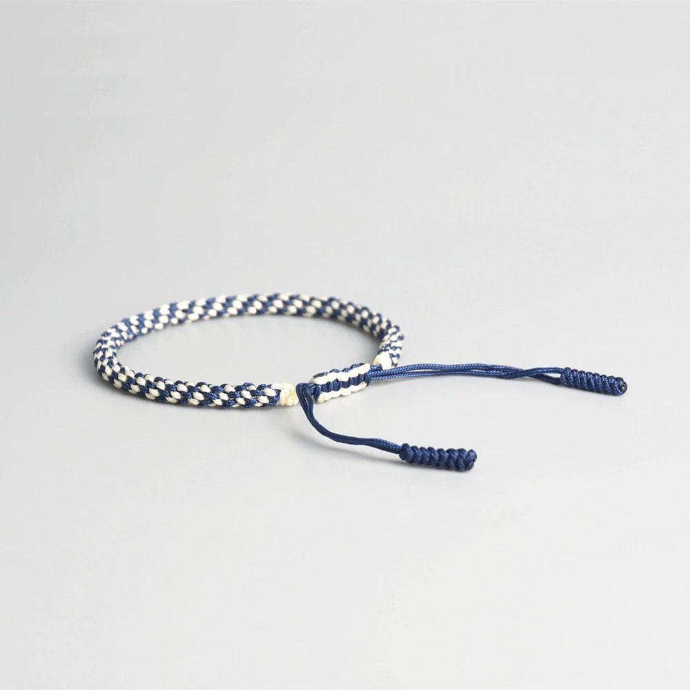 Bracelet tressé macramé bleu