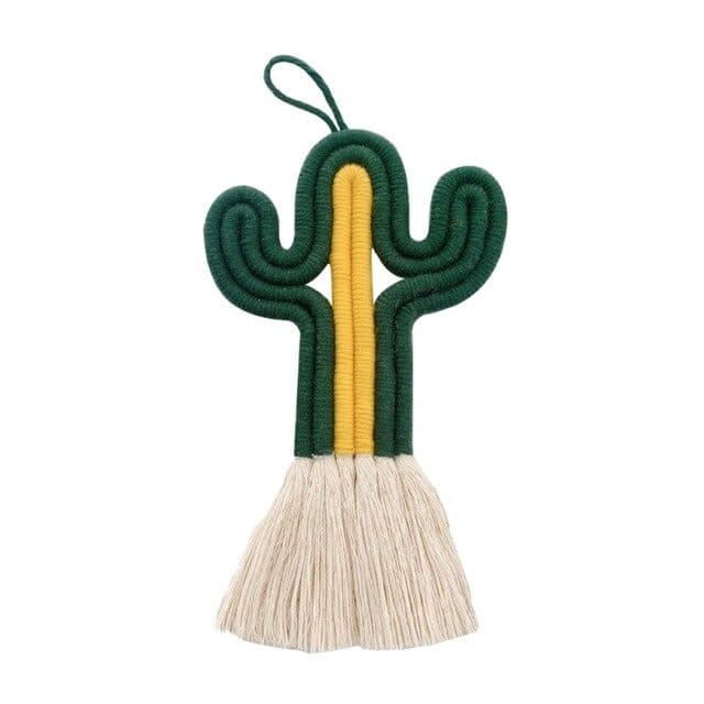 Cactus macramé vert