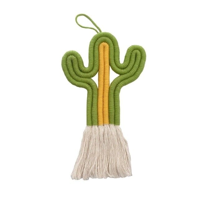 Cactus macramé vert