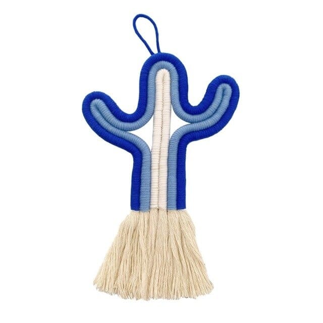 Cactus macramé bleu