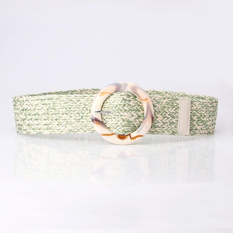 ceinture bohème osier vert et beige