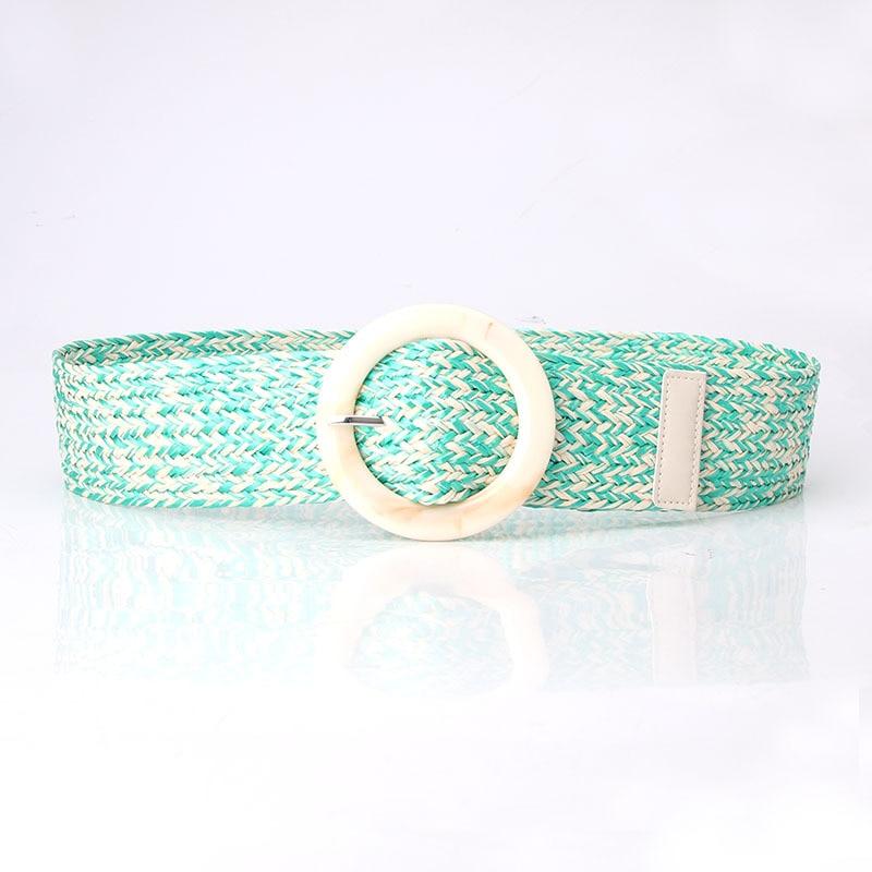 ceinture bohème osier bleu et beige