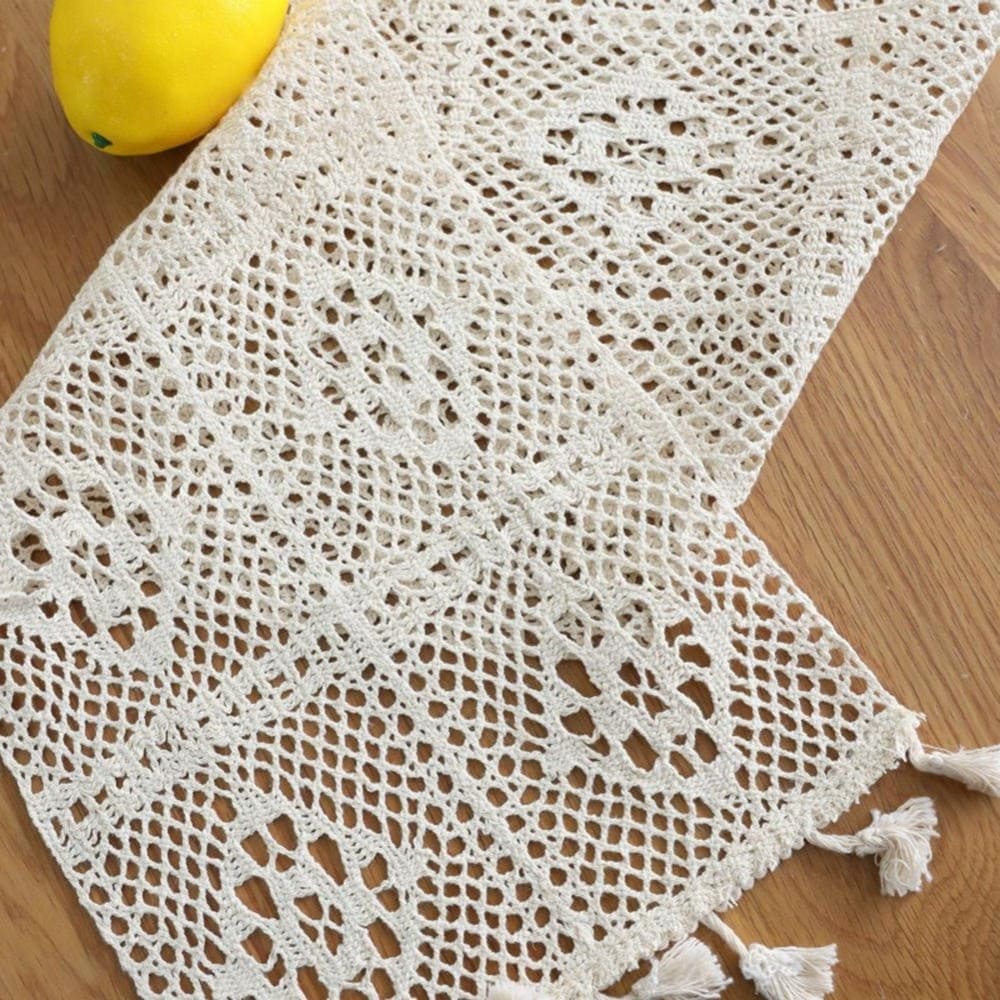 Chemin de table macramé dentelle