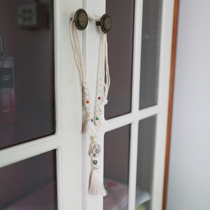 collier en macramé avec perles