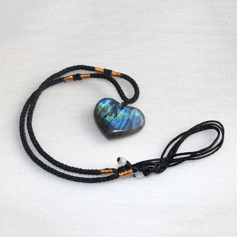 Collier macrame labradorite