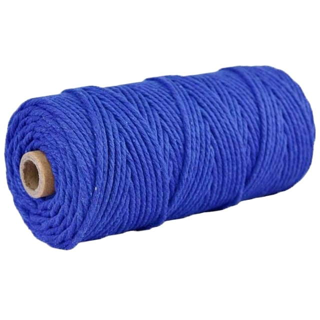 Corde macramé bleu océan 2 mm