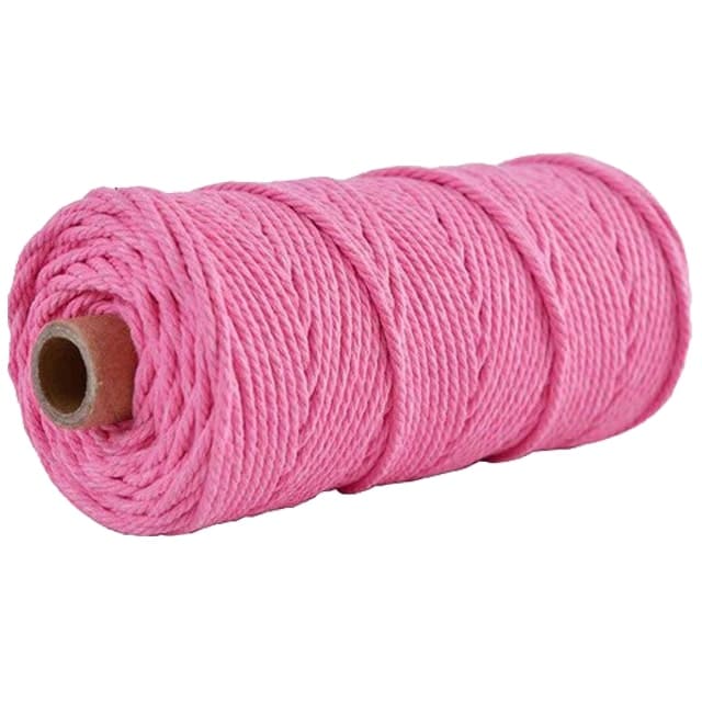 Corde macramé 2 mm rose bonbon
