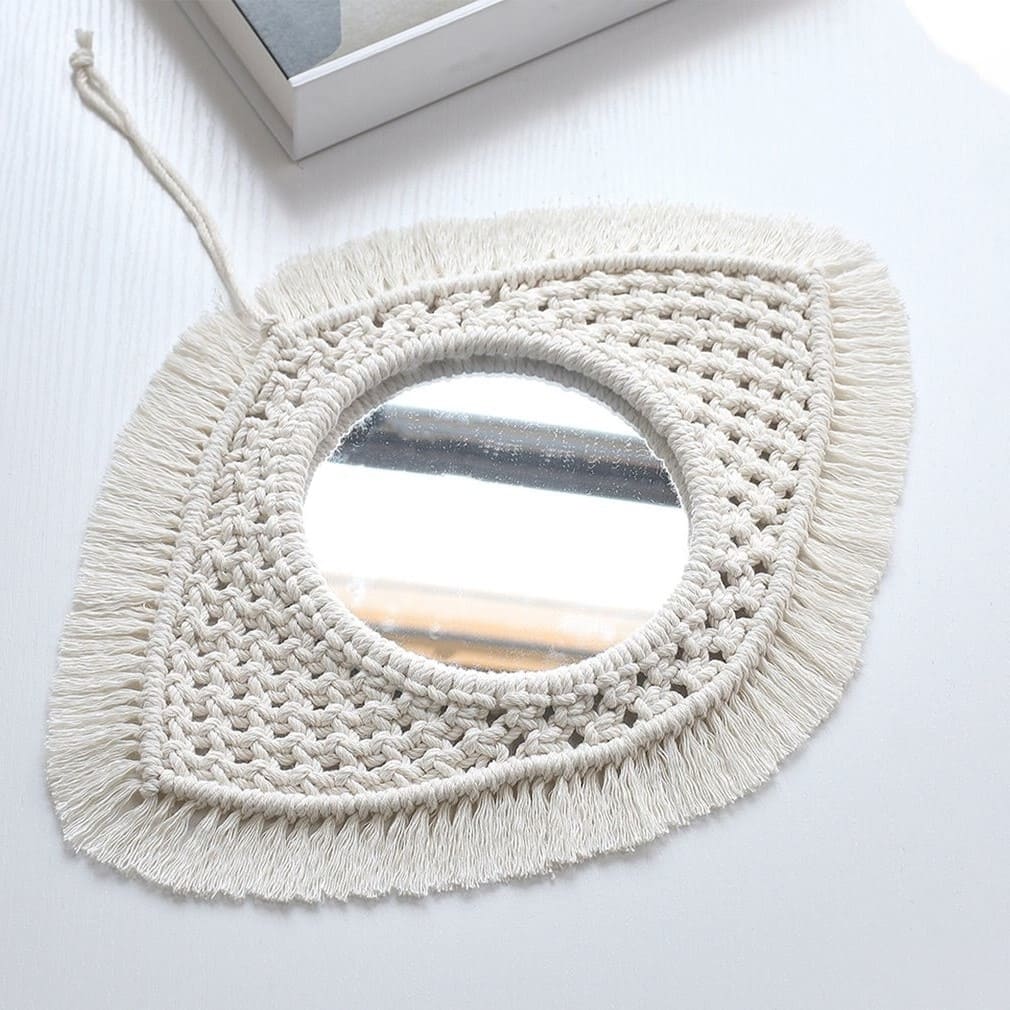 Déco miroir mural macramé