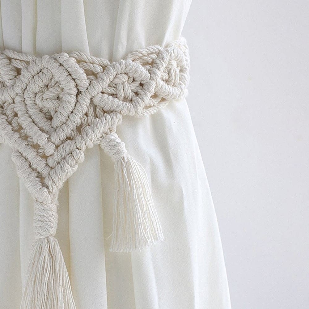 Embrasse rideau en coton macramé