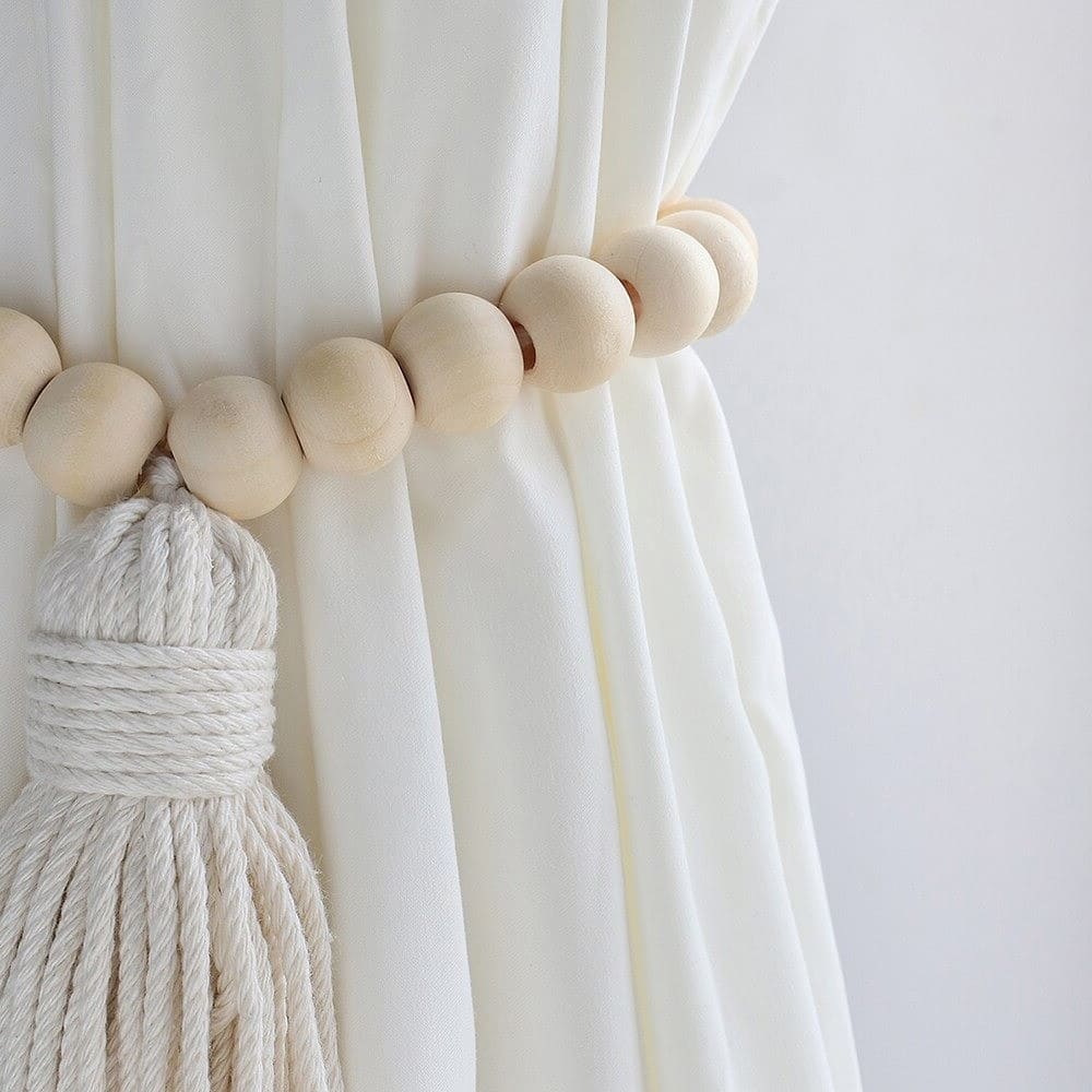 Embrasse rideau macramé à perles