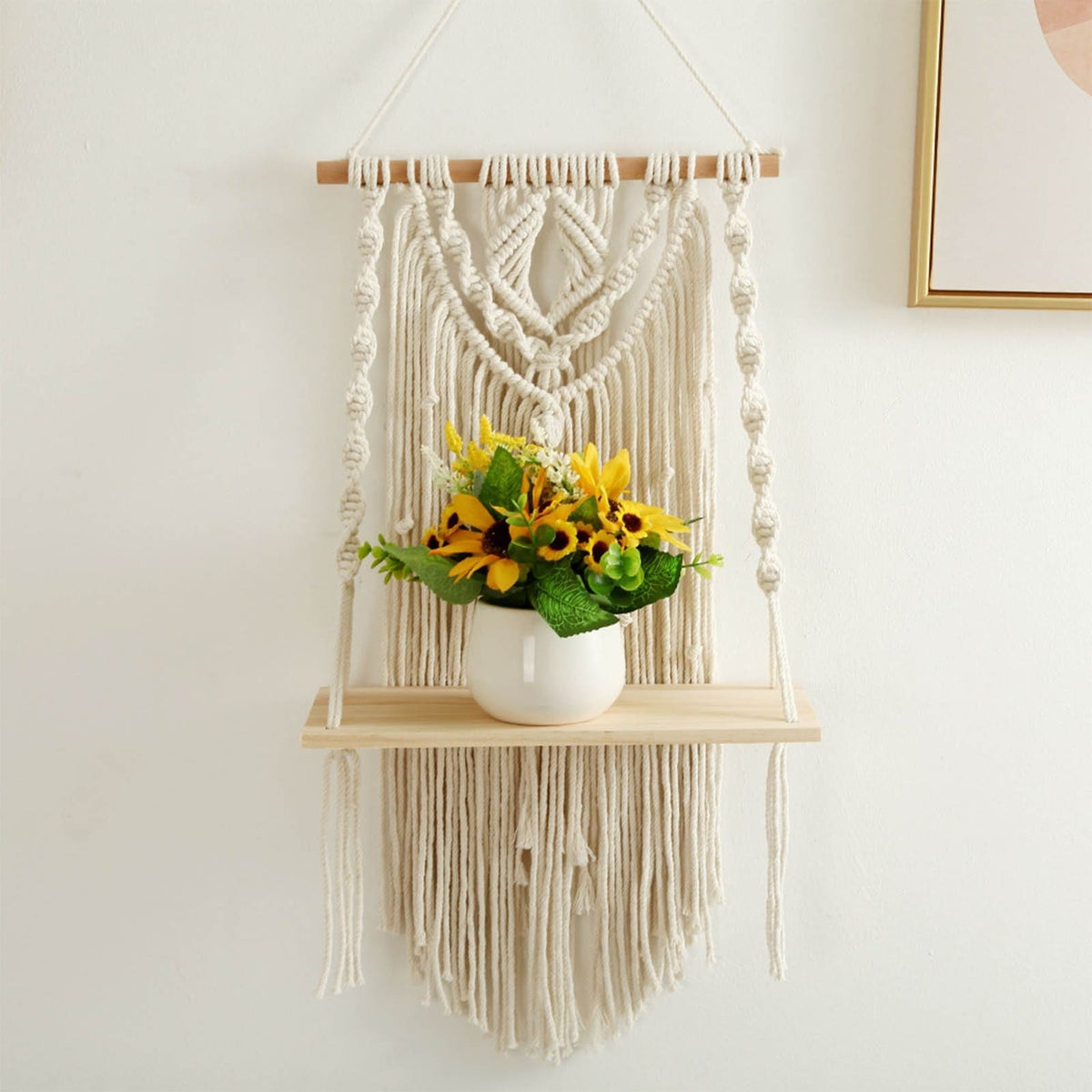 Etagere macramé pompon