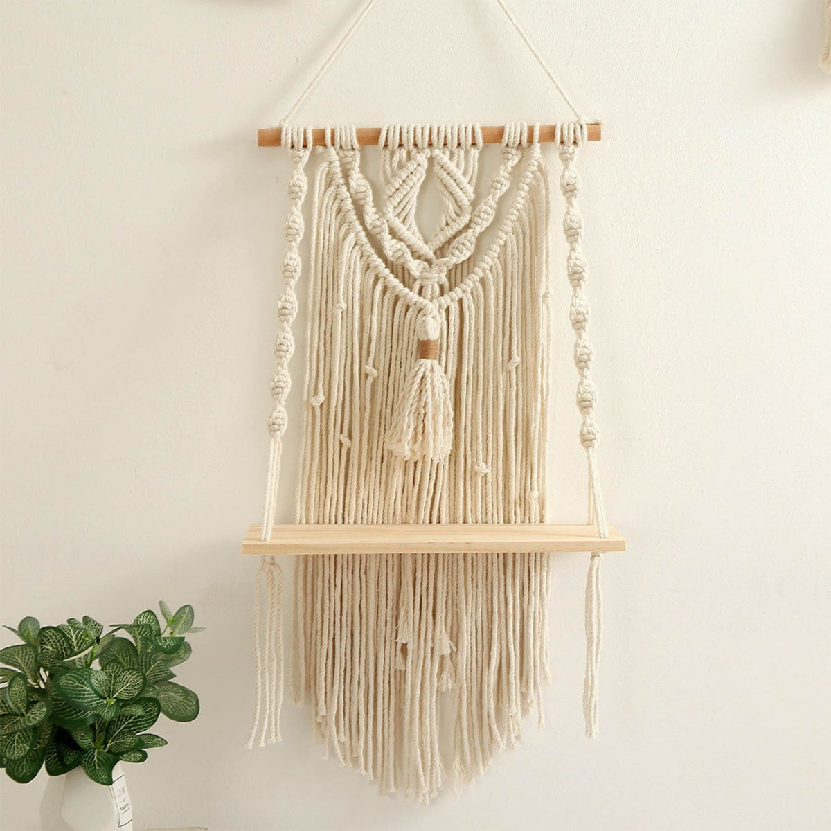 Etagere macramé pompon