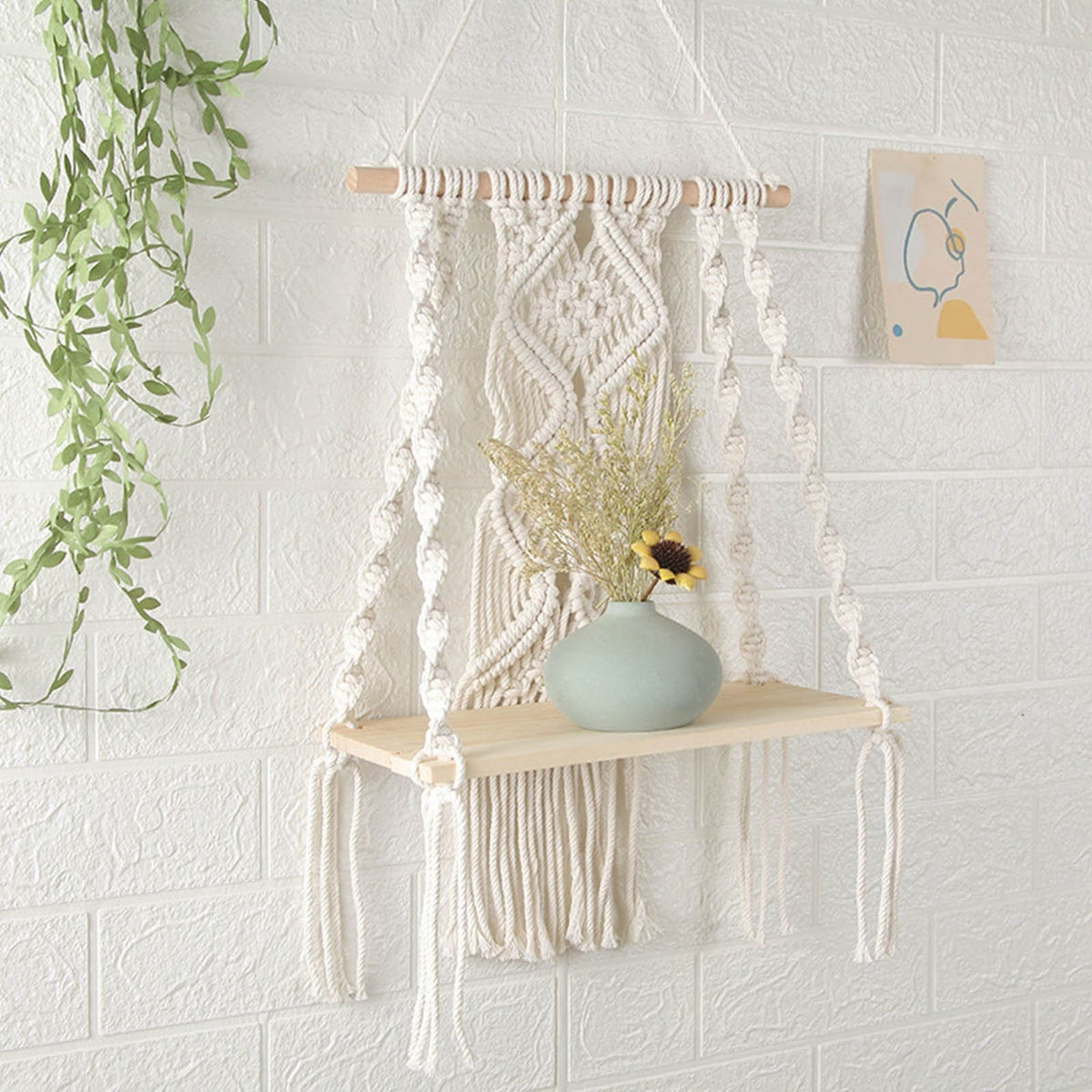 Etagère murale macramé