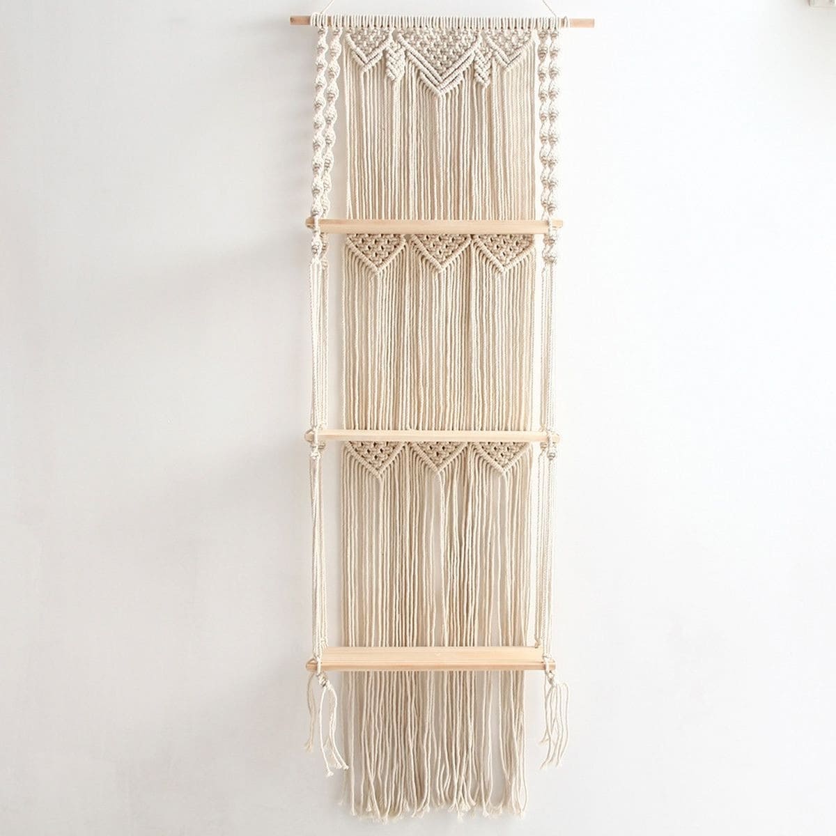 Etagere triple murale macrame