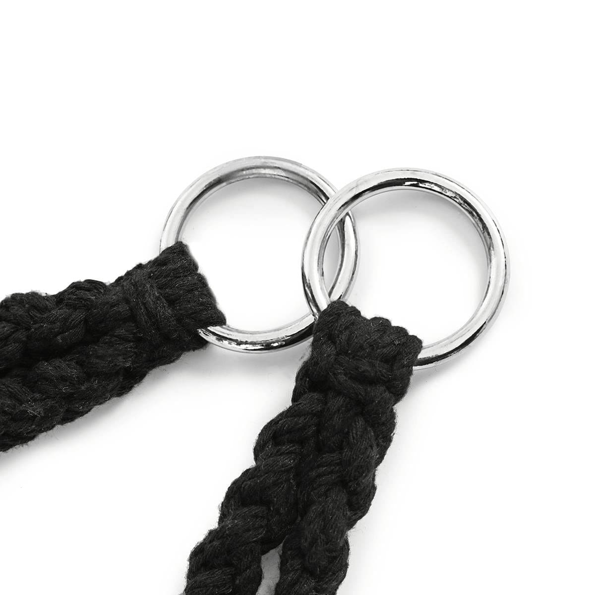 Fauteuil suspendu macramé corde noir