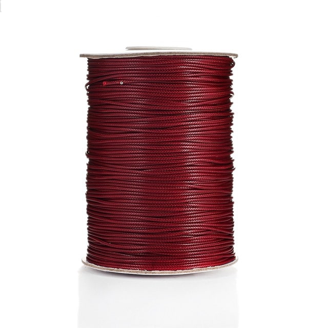 Fil ciré linhasita 2 mm rouge bordeaux