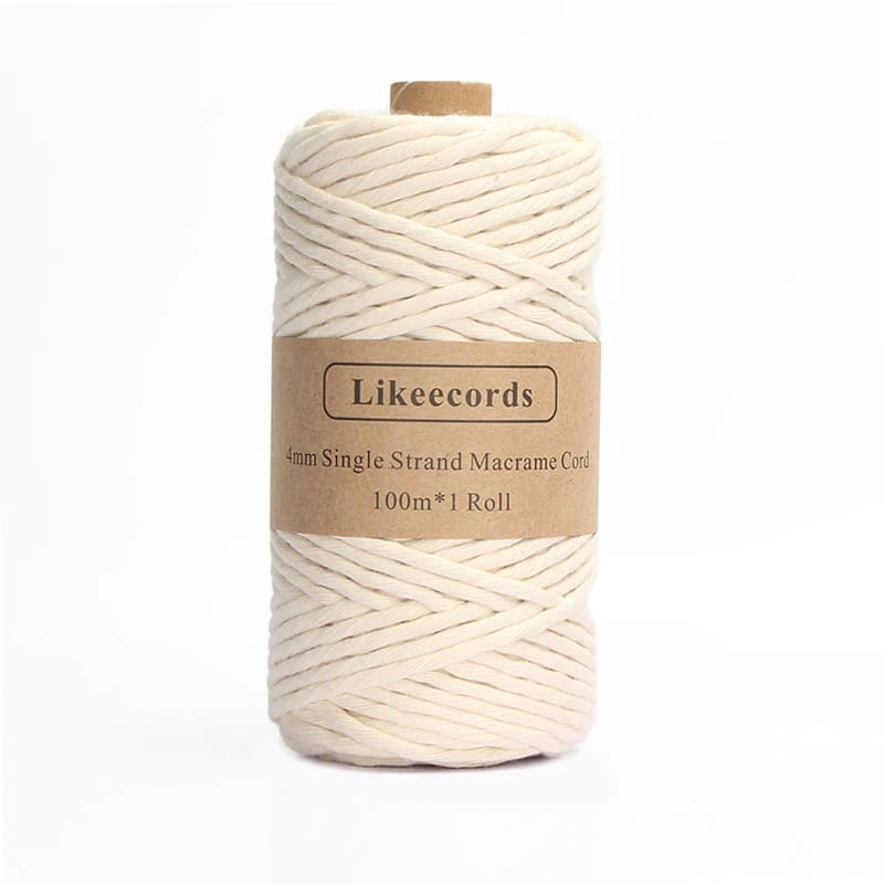 Fil Macramé Coton 3 Mm X 200 M – Corde Torsadée 4 Brins Naturelle Beige – Parfaite Pour DIY, Plantes Suspendues, Décoration Boho