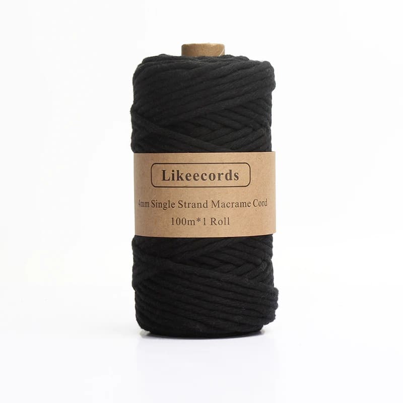 Fil macramé noir 4mm