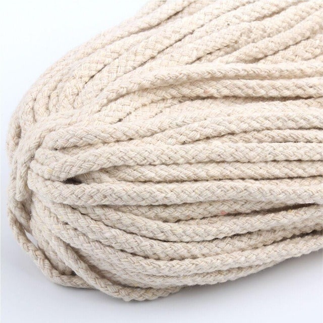 Nude Beige 5 mm Macramé Corde Torsadée en Coton