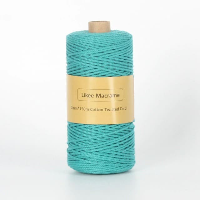 Fil macramé bleu canard 2 mm