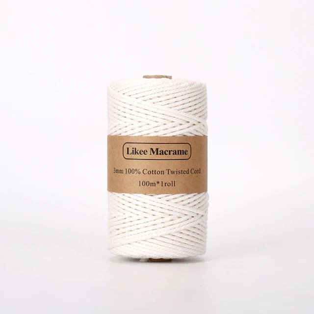 Fil macramé blanc 3 mm
