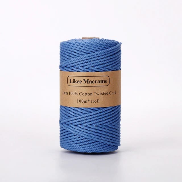 Fil macramé bleu 3 mm