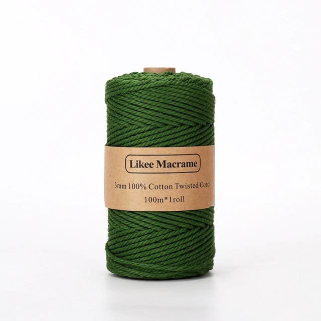 Fil macramé vert sapin 3 mm