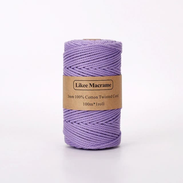 Fil macramé violet 3 mm