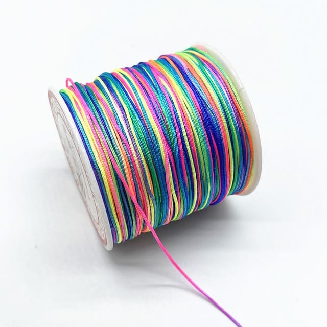 Fil nylon tressé 0,8 mm multicolore