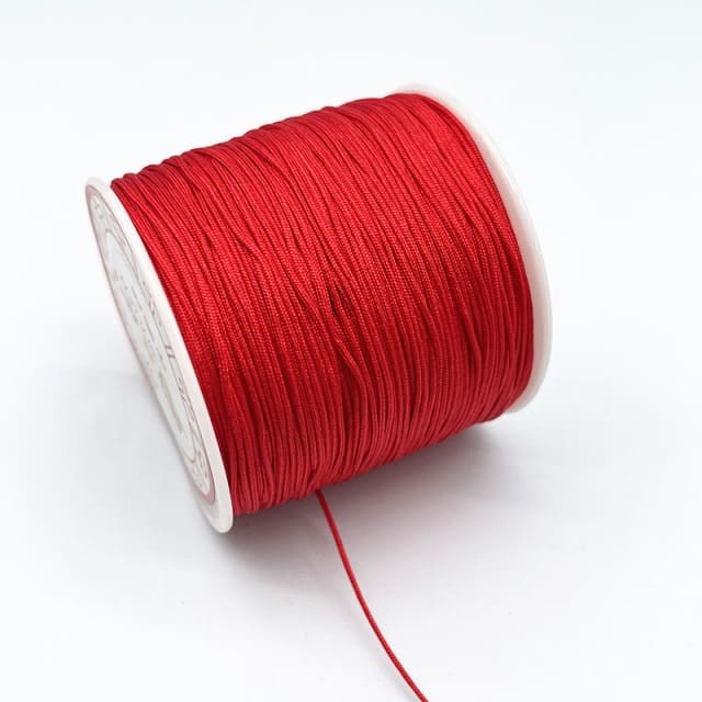 Fil nylon tressé 0,8 mm rouge